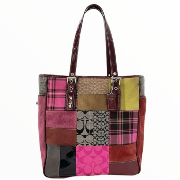 Coach Handbags - Coach Vintage Holiday Signature Patchwork Tote